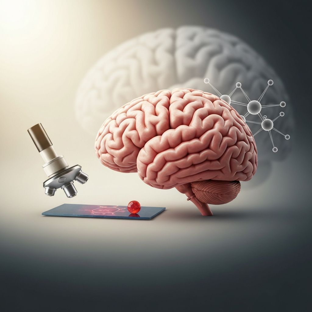 Professional educational header with brain and scientific research elements