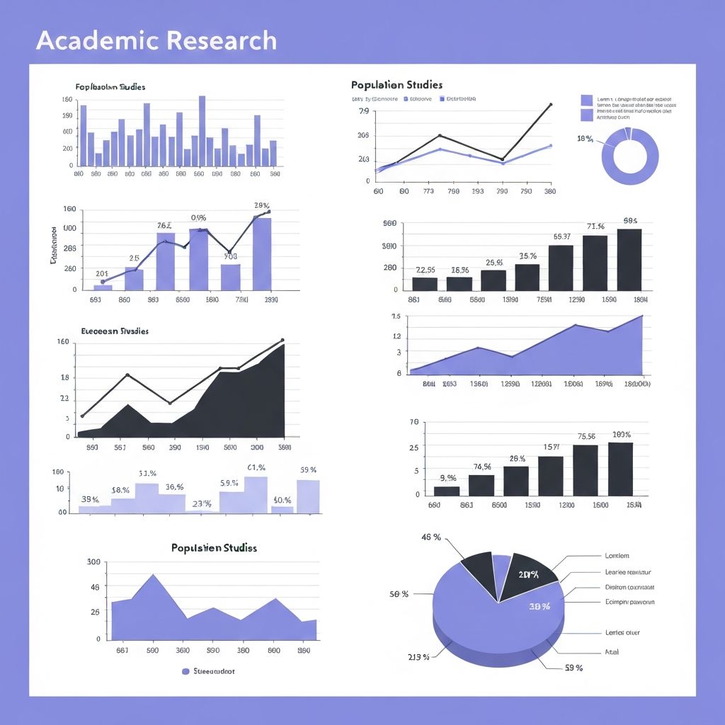 Statistical visualization and research data charts on population eating patterns